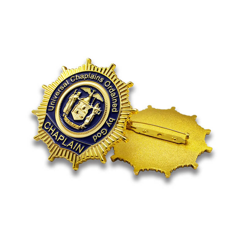 Badge d'uniforme d'uniforme à revêtement de métal de cadeau de promotion personnalisé en usine